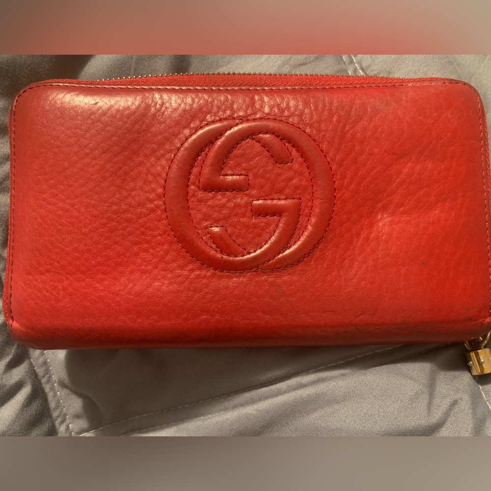 EUC Authentic Gucci Soho Zip Around 75 - Red - Picture 13 of 14